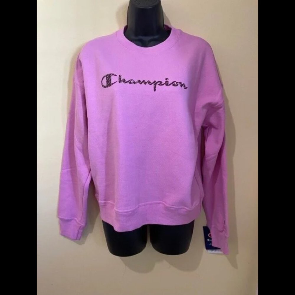 Pink Champion Logo Sweatshirt New